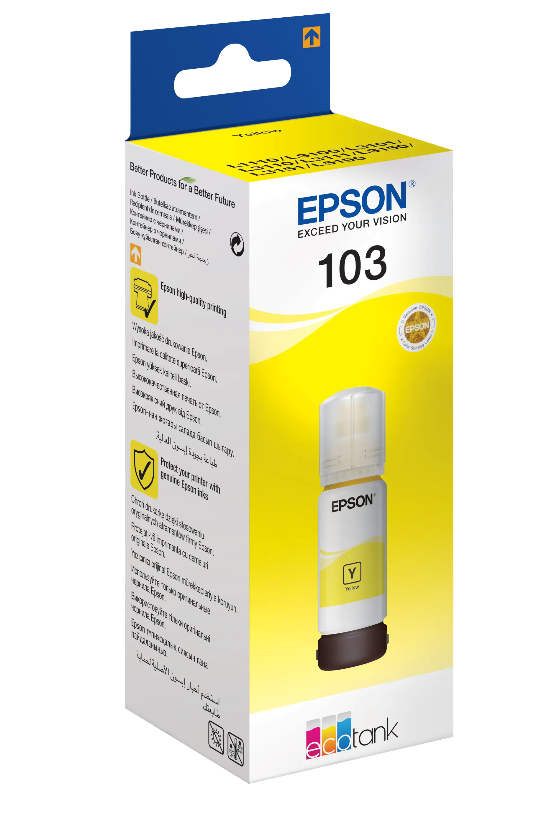 EPSON ECOTANK INK BOTTLE 103 C13T00S44A YL L3111/L3110/L3150/L5190