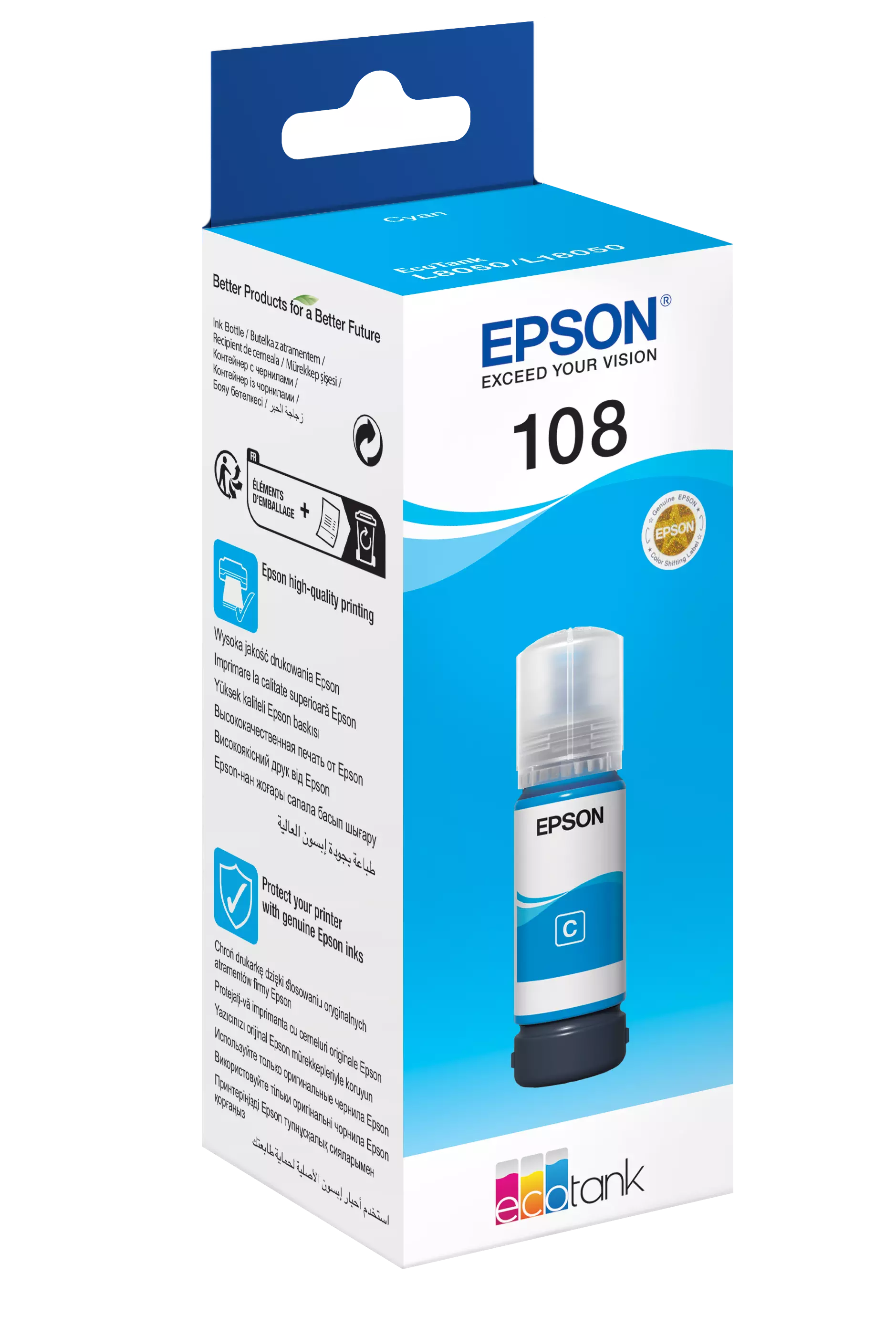 108 EcoTank ink bottle 70.0 ml Cyan