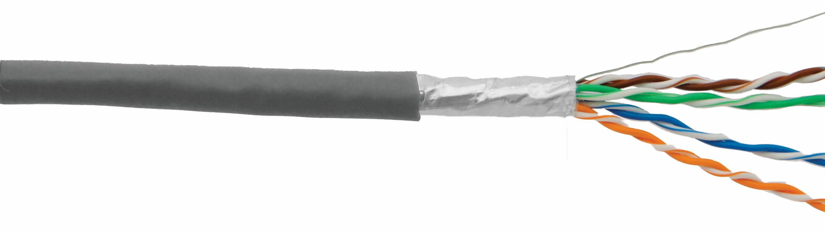 Cat6A 10G UUTP 24AWG PVC Solid Cable - 305m/Roll - Grey Colour