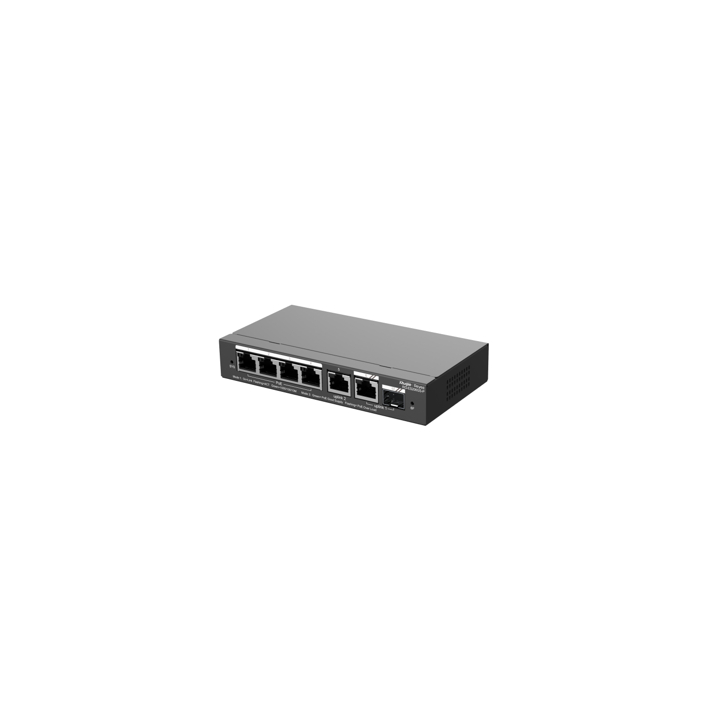 RG-ES206GS-P, 6-Port Gigabit Smart Cloud Managed PoE Switch