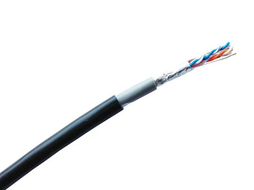 Cat6 FTP 23 AWG PVC/PVC double layer UV protected, Outdoor Cable- 305M/Roll - Black Color