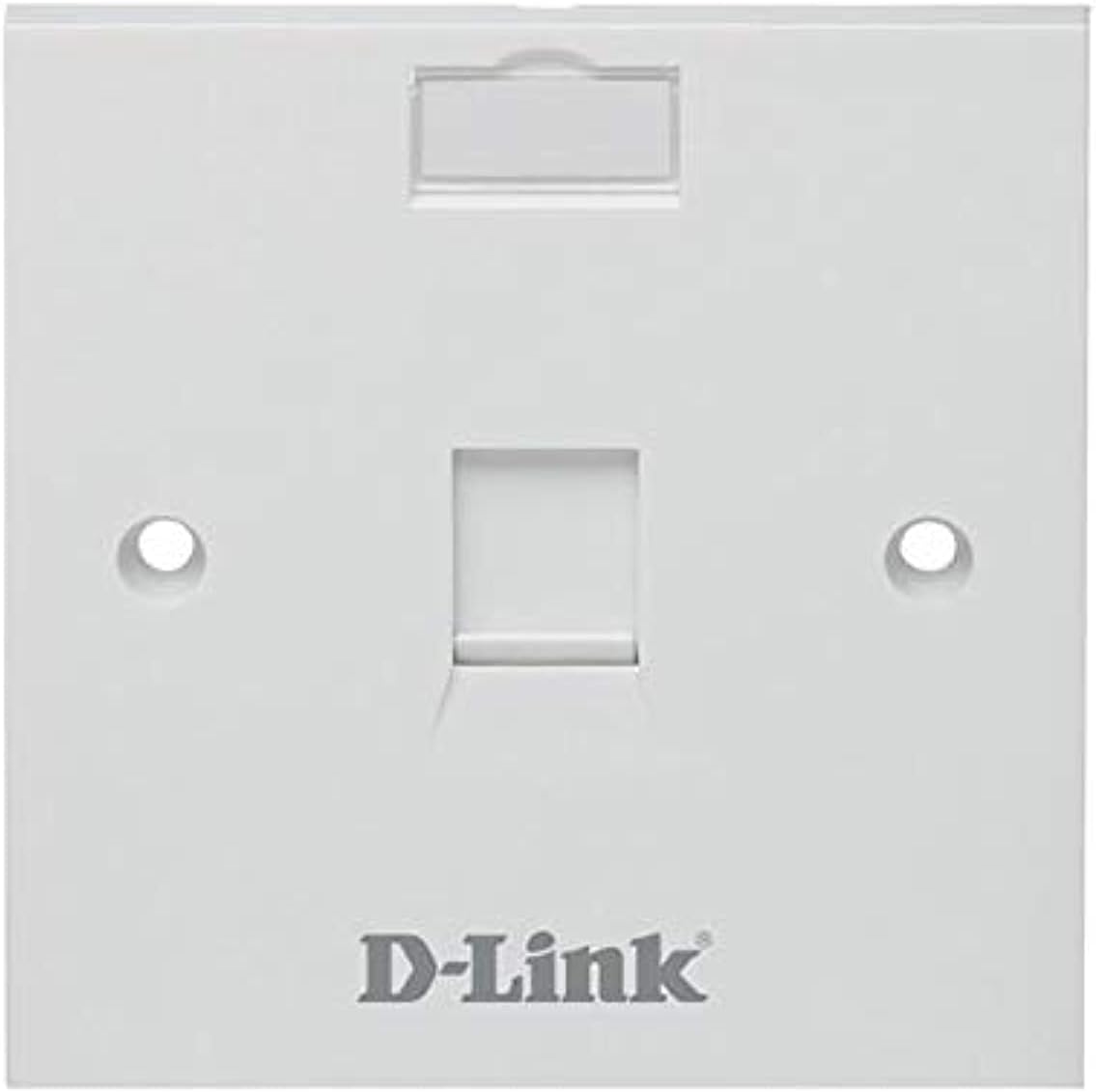 D-LINK Single Faceplate Accepts One Keystone Jack with Shutter & ID Plate - 86*86 mm - White Color - Square