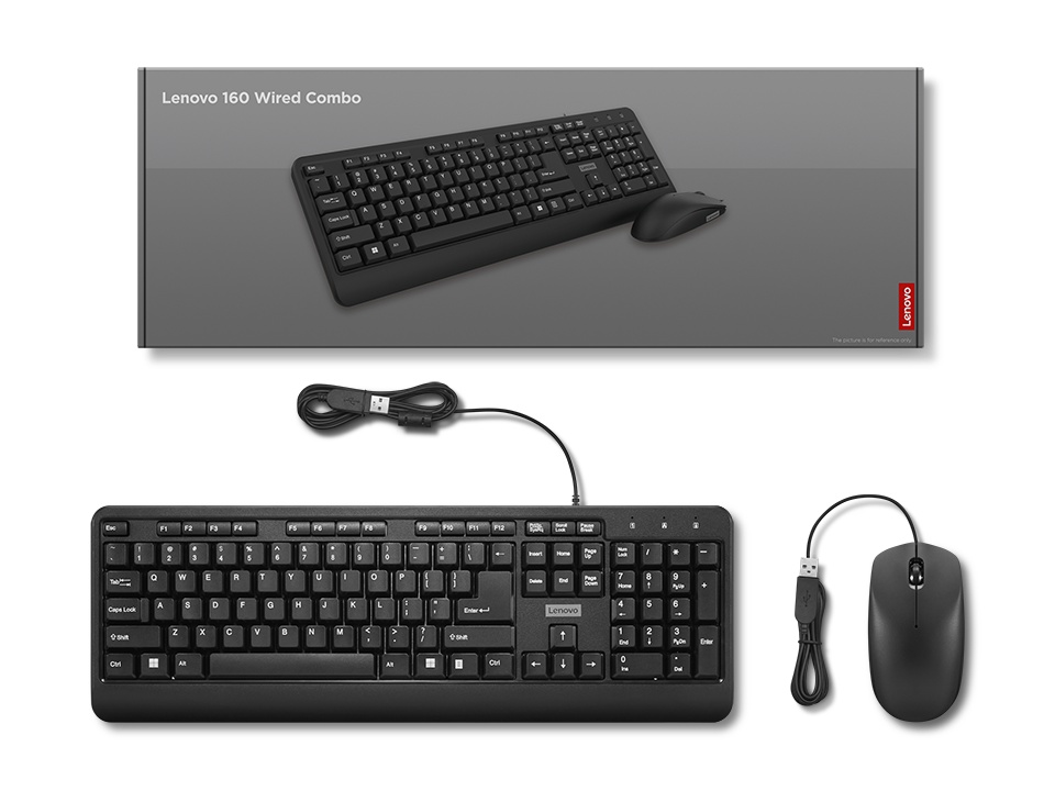 Lenovo 160 Wired Keyboard & Mouse Combo