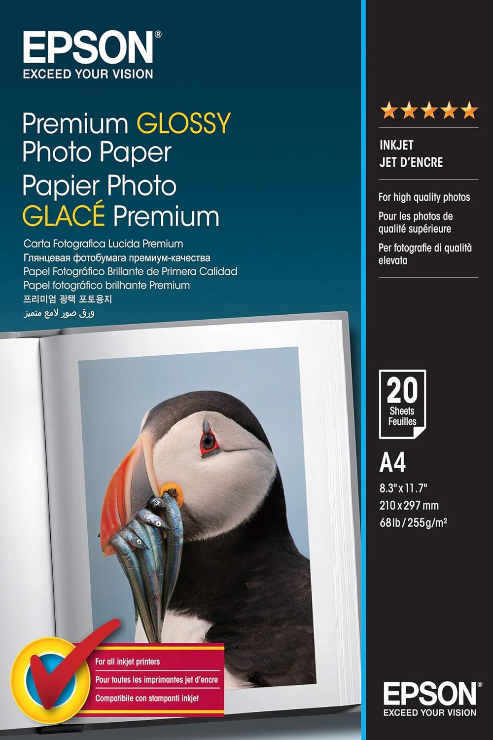 Premium Glossy Photo Paper, DIN A4, 255g/m², 20 Sheets