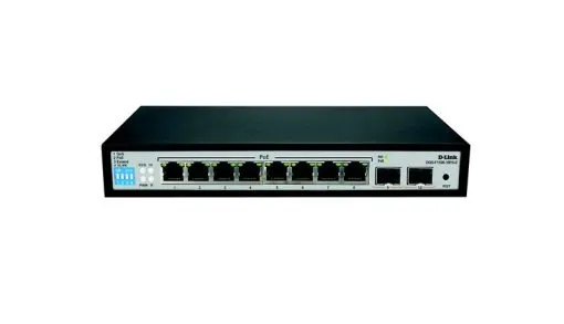 10-port 10/100/1000Base-T Long Range 250m PoE+ Smart Switch with 8 PoE ports, 2 SFP ports, 96W PoE Power budget