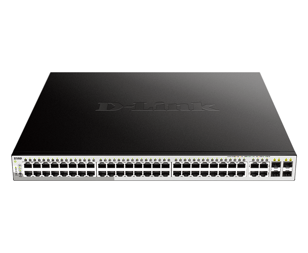 48-Port 10/100/1000BaseT PoE + 4 Combo 1000BaseT/SFP ports Web Smart Switch, 720W PoE budget