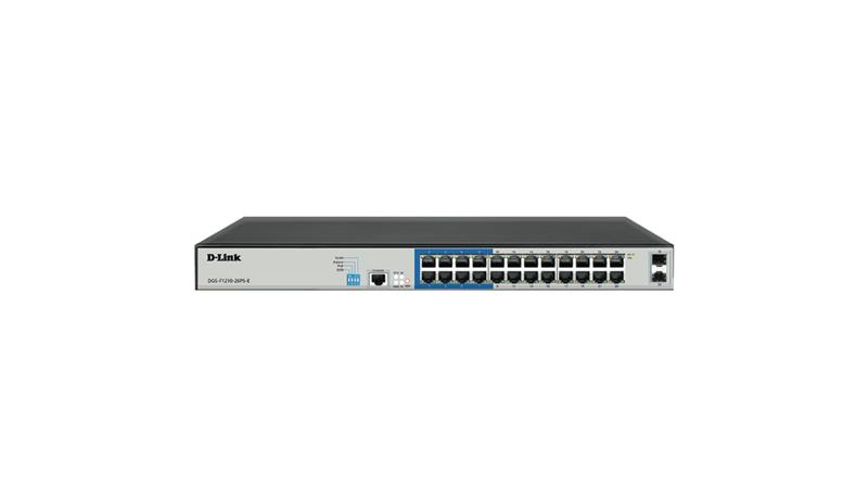 26-port 10/100/1000Base-T Long Range 250m PoE+ Smart Switch with 24 PoE ports, 2 SFP ports, 250W PoE Power budget