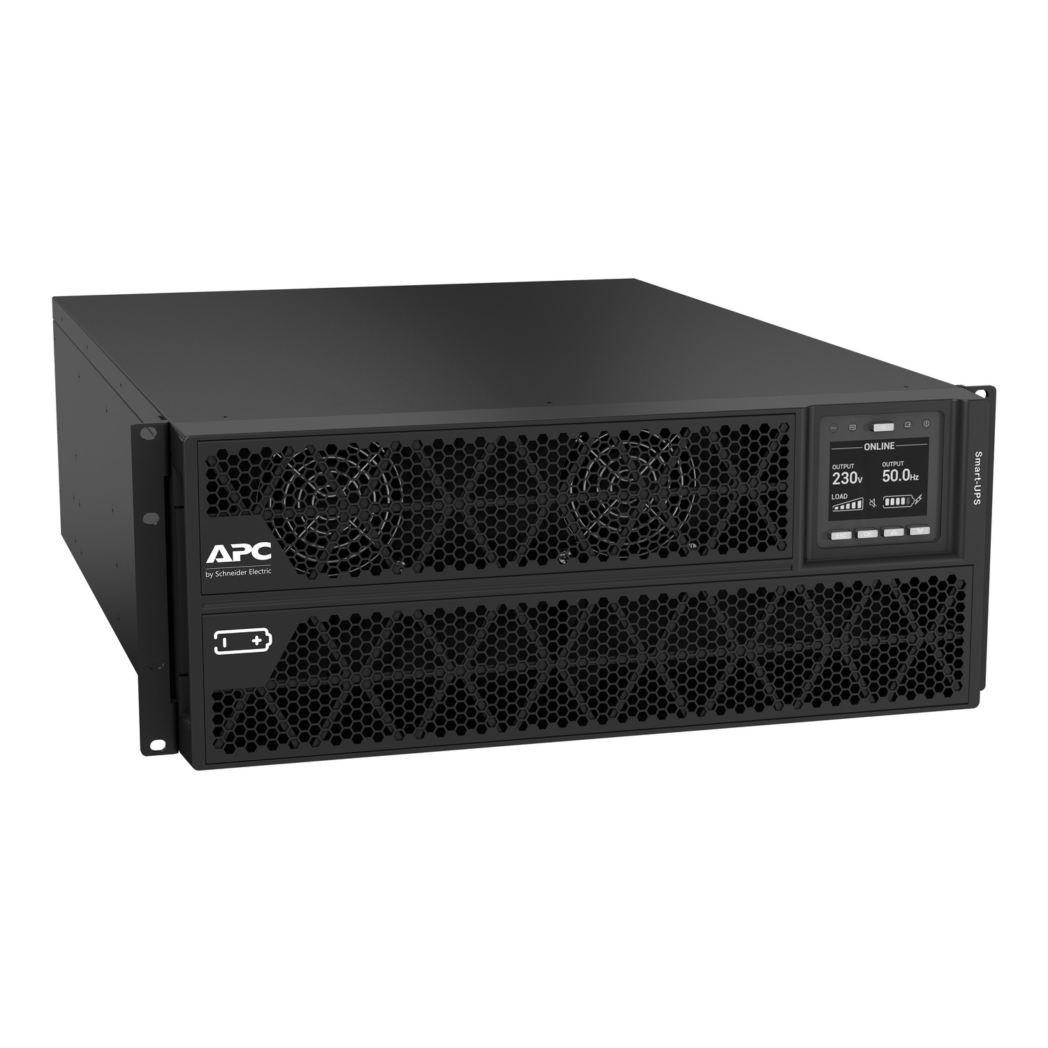 APC Smart-UPS On-Line, 6kVA/6kW, Rack/Tower, 230V, 2x IEC C13 + 1x IEC C19 + Hard wire outlets, Network Card, w/o rail kit
