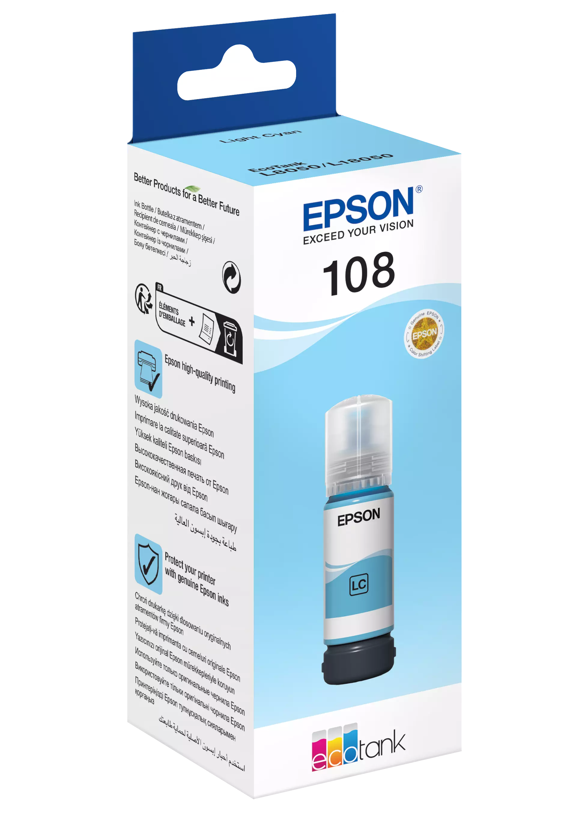 108 EcoTank Light Cyan ink bottle (70 ml)
