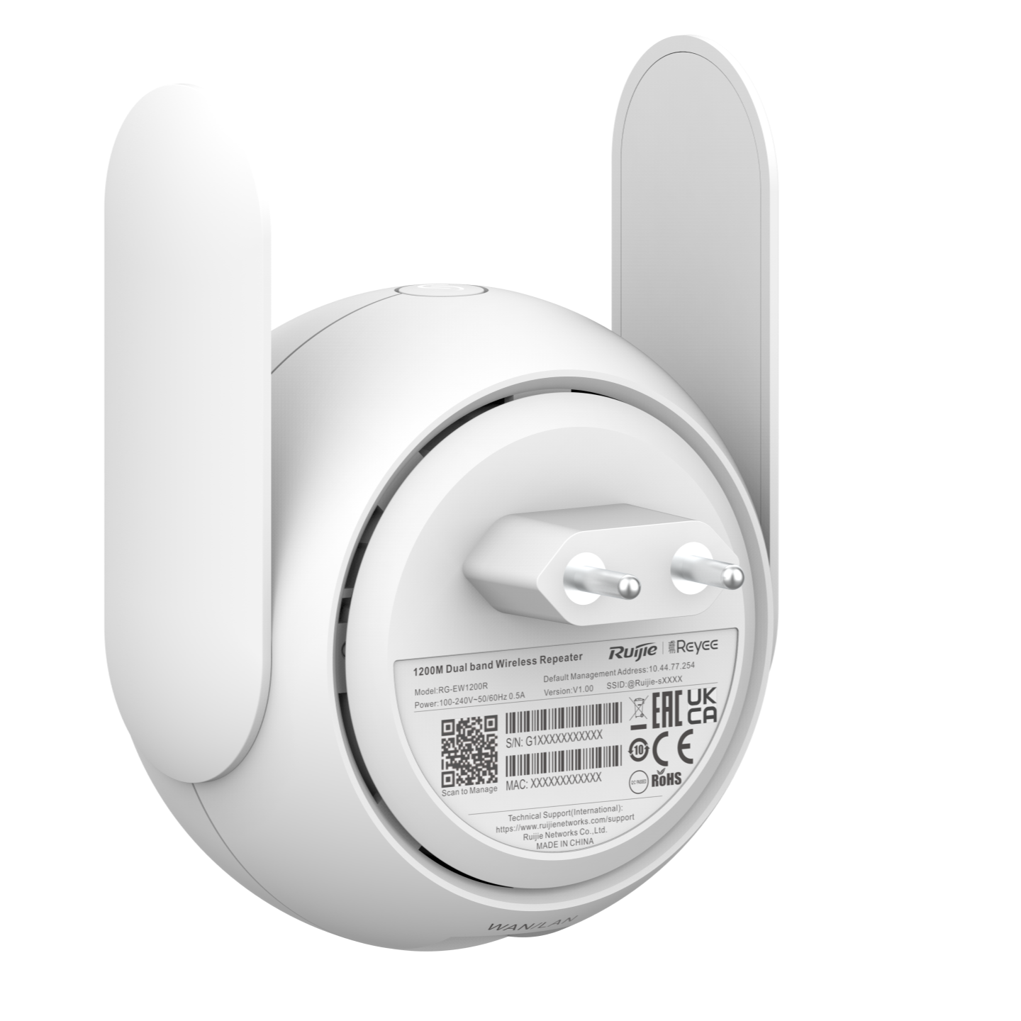 Ruijie Reyee RG-EW1200R 1200Mbps Dual-Band Wi-Fi 5 Mesh Extender