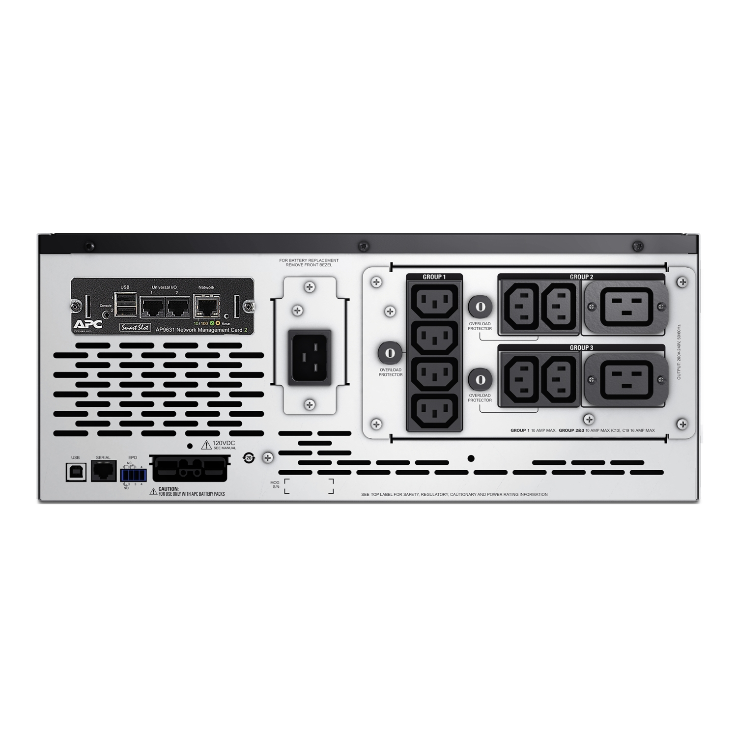 APC Smart-UPS X, Line Interactive, 3kVA, Rack/tower convertible 4U, 208V-230V, 8x C13+2x C19 IEC, Network card, Extended runtime