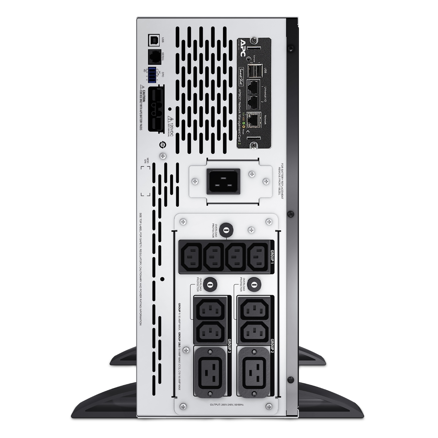 APC Smart-UPS X, Line Interactive, 3kVA, Rack/tower convertible 4U, 208V-230V, 8x C13+2x C19 IEC, Network card, Extended runtime