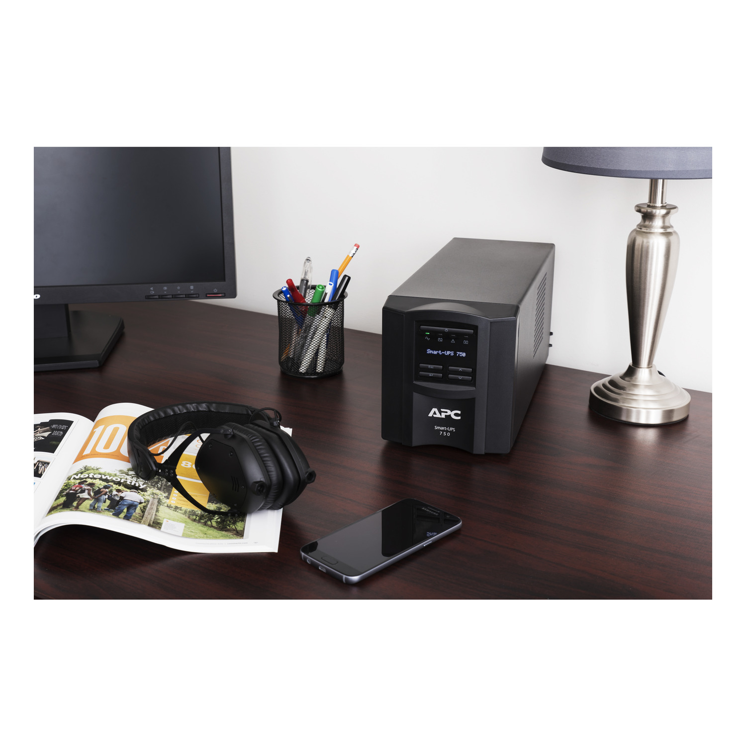 APC Smart-UPS, Line Interactive, 750VA, Tower, 230V, 6x IEC C13 outlets, SmartConnect Port+SmartSlot, AVR, LCD