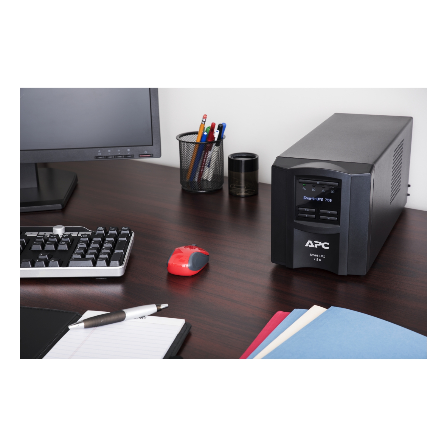APC Smart-UPS, Line Interactive, 750VA, Tower, 230V, 6x IEC C13 outlets, SmartConnect Port+SmartSlot, AVR, LCD