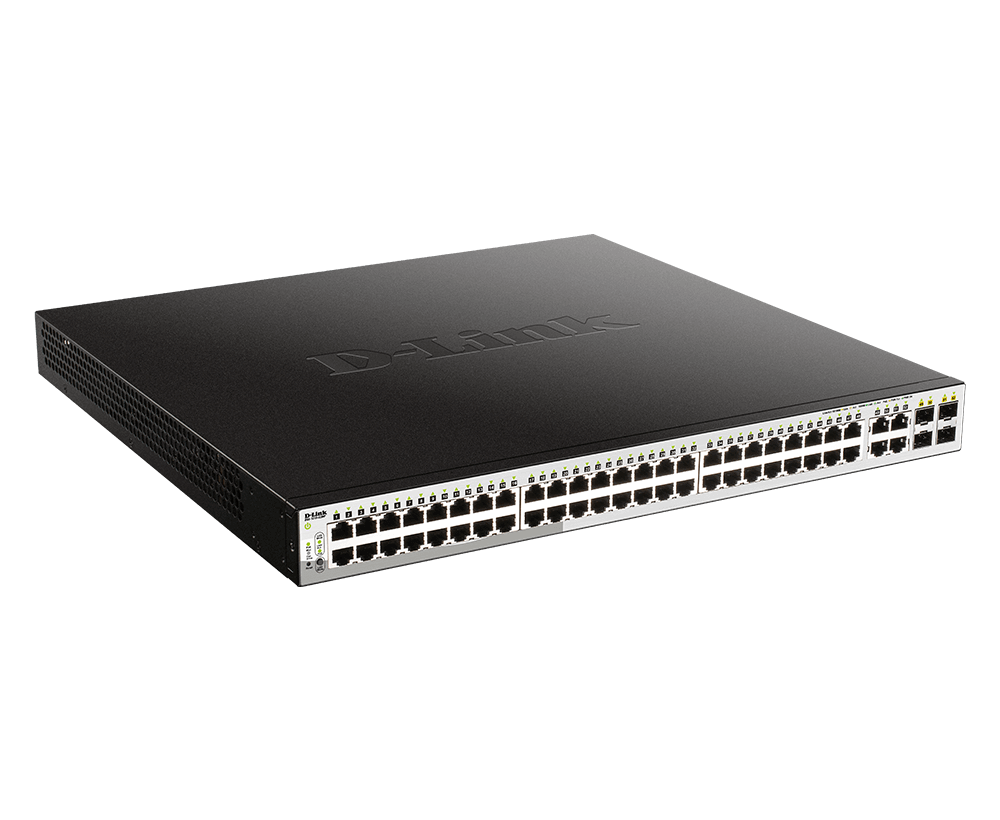 48-Port 10/100/1000BaseT PoE + 4 Combo 1000BaseT/SFP ports Web Smart Switch, 720W PoE budget