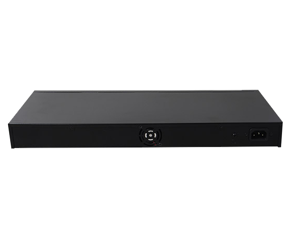 26-port 10/100/1000Base-T Unmanaged Long Range 250m PoE+ Surveillance Switch with 24 PoE ports & 2 Gigabit SFP ports