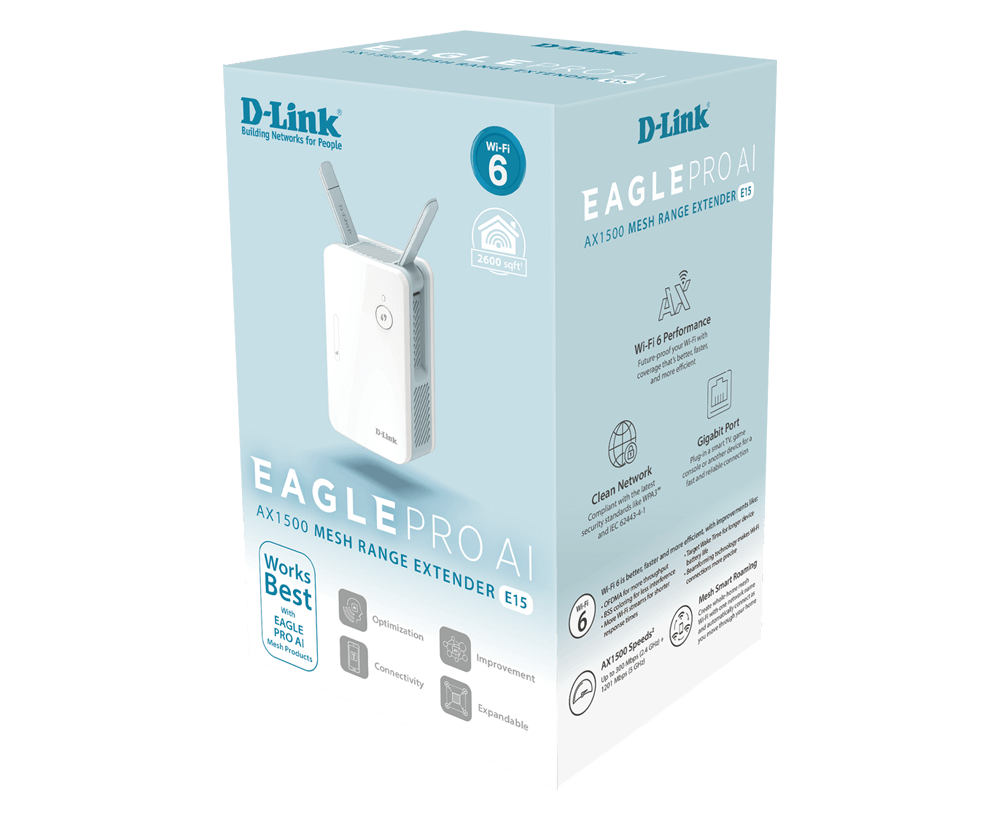 Wireless AX1500 Wi-Fi 6 Mesh Dual Band AI Range Extender