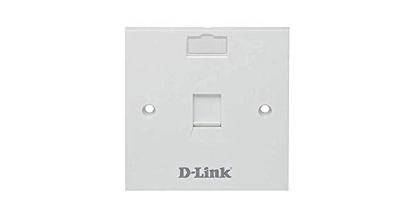 D-LINK Single Faceplate Accepts One Keystone Jack with Shutter & ID Plate - 86*86 mm - White Color - Square