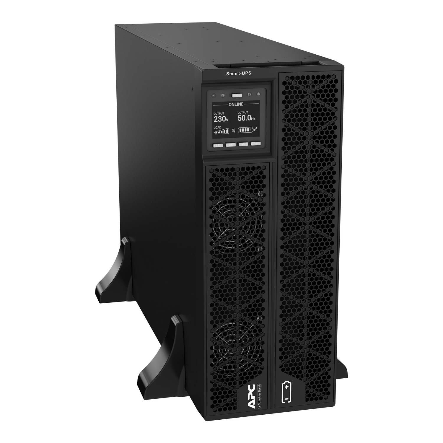 APC Smart-UPS On-Line, 6kVA/6kW, Rack/Tower, 230V, 2x IEC C13 + 1x IEC C19 + Hard wire outlets, Network Card, w/o rail kit