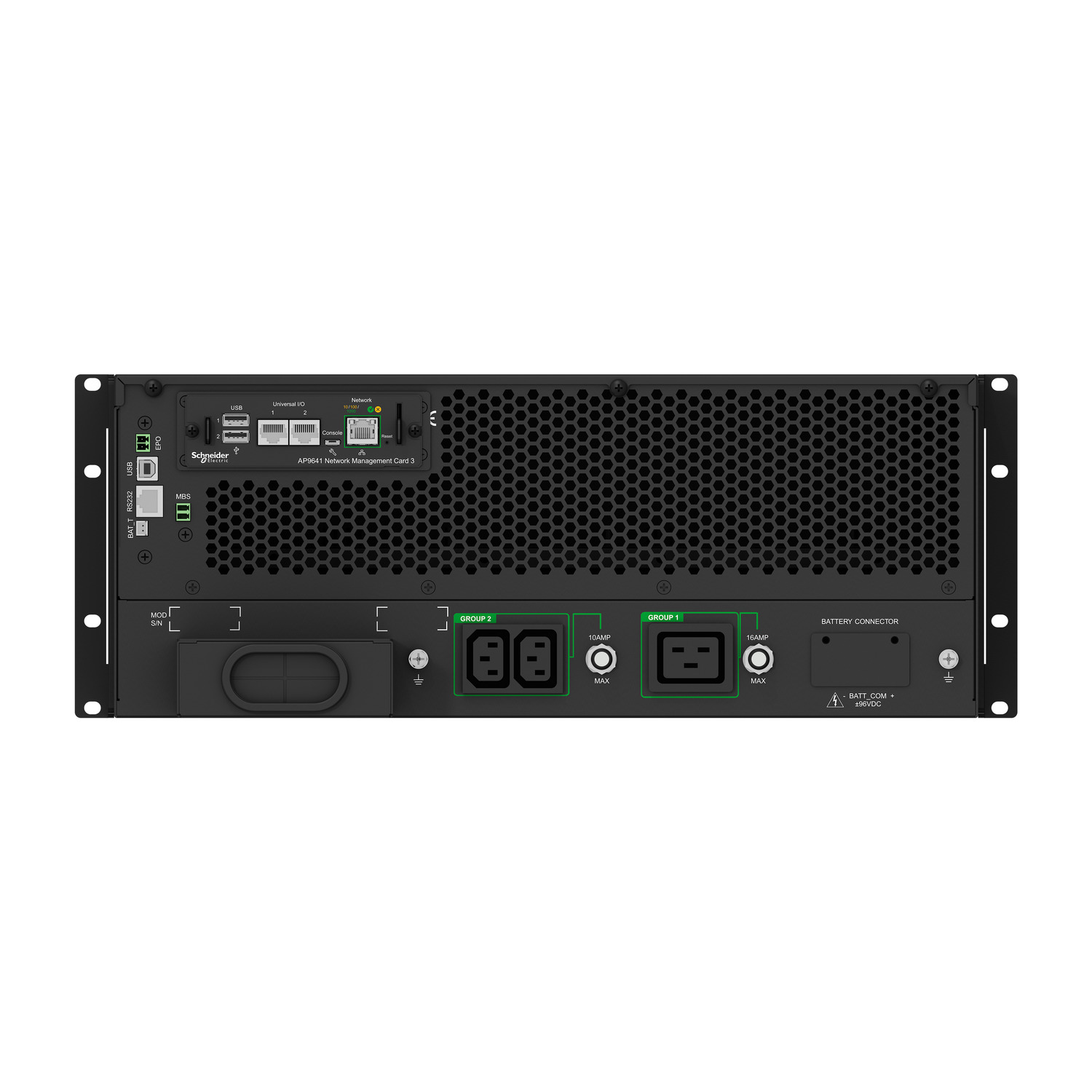 APC Smart-UPS On-Line, 6kVA/6kW, Rack/Tower, 230V, 2x IEC C13 + 1x IEC C19 + Hard wire outlets, Network Card, w/o rail kit