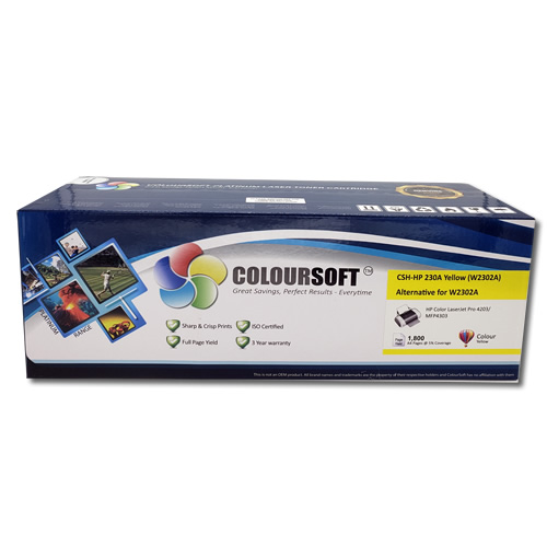 HP 230A Yellow ColourSoft LaserJet Toner Cartridge(W2302A)